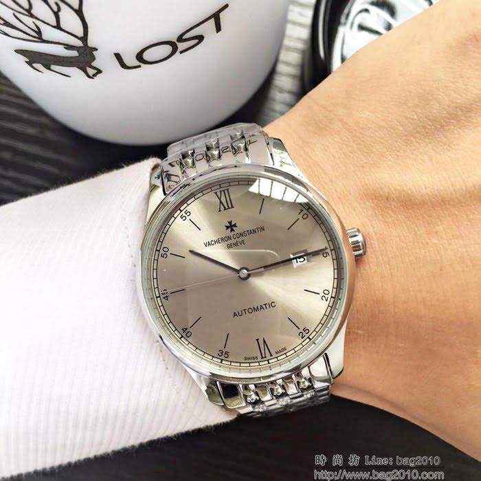 江詩丹頓 Vacheron Constantin 經典兩針半設計 全自動機械機芯 頂級316精鋼表殼錶帶 男士腕表  wssb4728